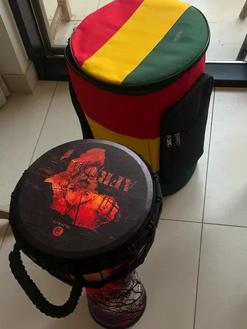 Drum circle instrument drummate african drum with backpack art