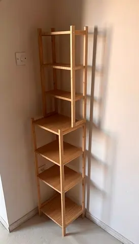Wooden Standing Corner Shelf Unit