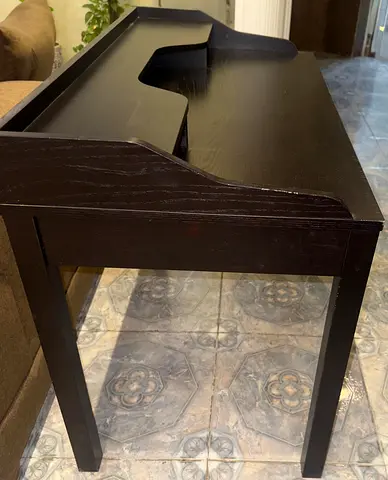 Dark Wooden Study/Computer Table with Raised Back Shelf