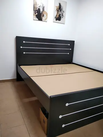Black Wooden Double Bed Frame with Headboard - Good Condition , super clean and in shape