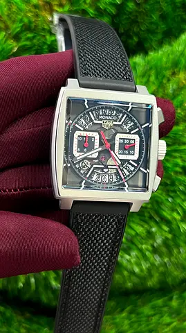 TAG HEUER MONACO RED CHRONOGRAPH MASTER QUALITY WATCH Black Starp