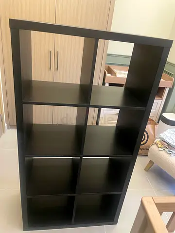 IKEA Kallax-style 8-cube Shelf Unit in Dark Brown - Good Condition