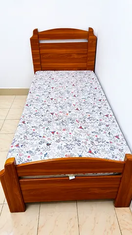 Single wooden bed frame with mattress - newly purchased