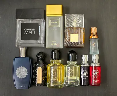 Assorted mens unisex perfumes — collection of bottles, lightly used