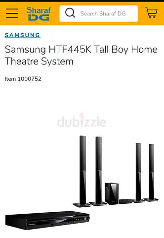 1000W OUTPUT Samsung HT-F445K 5.1 Tall Boy Home Theatre System with Subwoofer. Middle East Version.