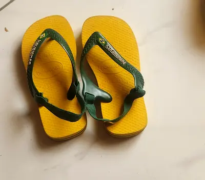 Havaianas Brazil Baby Flip Flops Yellow Green