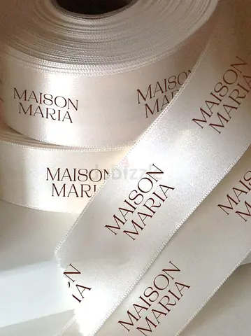 Custom Satin Ribbon Roll with MAISON MARIA Print