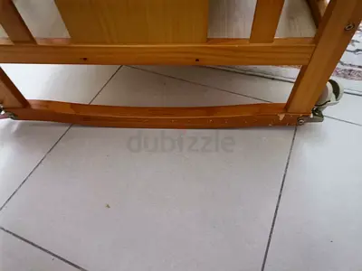 Wooden Rocking Baby Cradle with Wheels