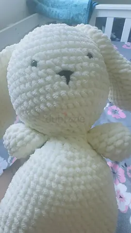 Handmade Soft cream plush bunny stuffed crochet toy