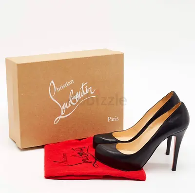 Christian Louboutin Black Leather High Heel Pumps
