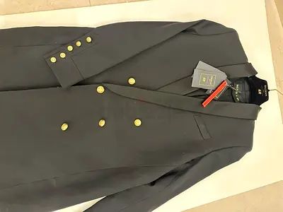 HM Balmain Black Double-Breasted Blazer with Gold Buttons - Brand New - UK Size 16