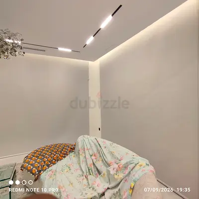 Light-blocking fabric roller blinds — new, neutral beige