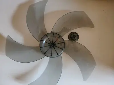 Standing fan blade replacement - 5-blade gray plastic set (single blade shown) 16 inches unused