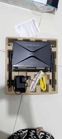 D-Link Wireless Router with Power Adapter and Ethernet Cables - Good Working Condition