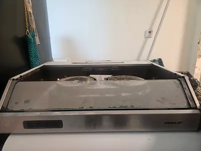 Used stainless steel kitchen chimney/hood- single unit