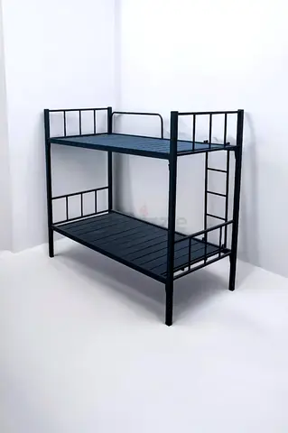 Sturdy Metal Bunk Bed Frame - Black, Single Beds