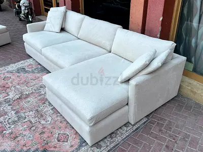 Perfect Like new Condition CrateBarrel Lounge Deep feather filled L Shape Sofa Beige