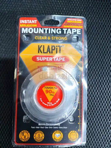 Klapit Super Mounting Tape – Clear Strong Adhesive 90lb, New in Pack