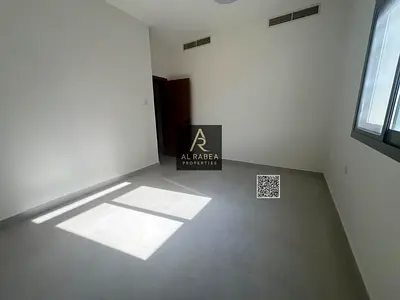 For annual rent in Ajman, first occupancy, Al Jurf 3, large spaces, the building has two bedrooms and a living room