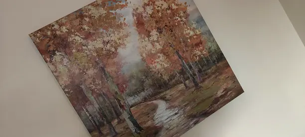 Canvas Painting of Autumn Trees and Path