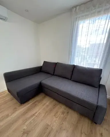 Grey L-Shaped Corner Sofa bed with Three Back Cushions
