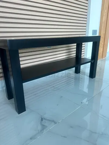 Black wooden IKEA shelf