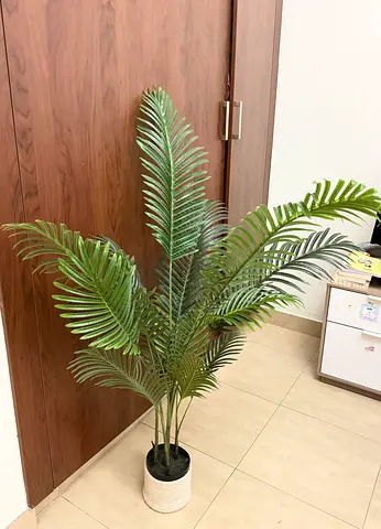 Artificial Palm Plant in Decorative Pot - Good Condition