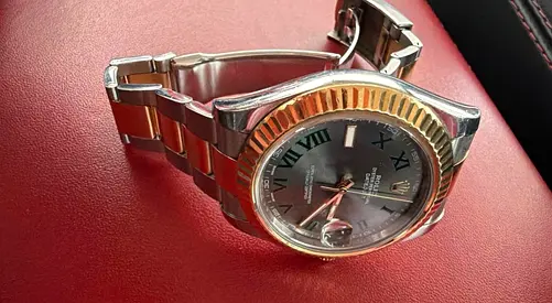 Rolex Oyster Perpetual Datejust Two-Tone Steel Yellow Gold Watch - Grey Dial