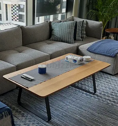Light oak rectangular coffee table - minimalist design