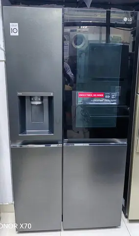 LG Side-by-Side Refrigerator with Water Dispenser - Black Stainless