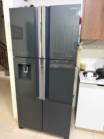 Hitachi 4-Door Side-by-Side Refrigerator with Water Dispenser - Good Condition