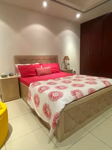 Queen Bed Frame with Headboard and Footboard With Dressing Table Solid Wood Finish MDF