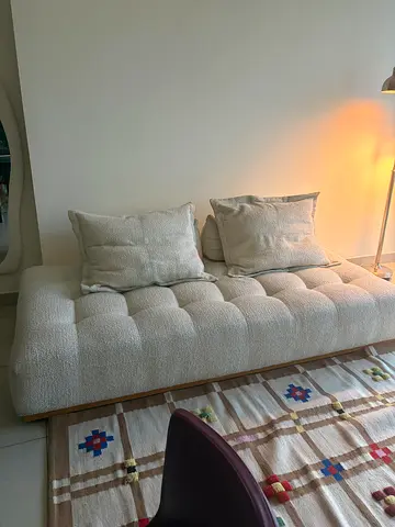 Lounge 2 Seater Sofa buclé white original price more than 7000AED