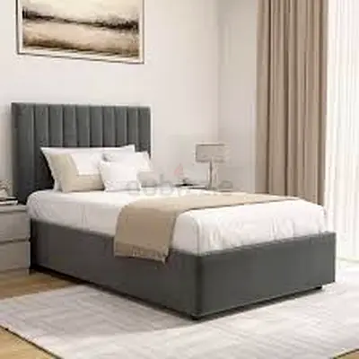 Brand new velvet fabric queen size Bed Frame with medical Mattress Grey