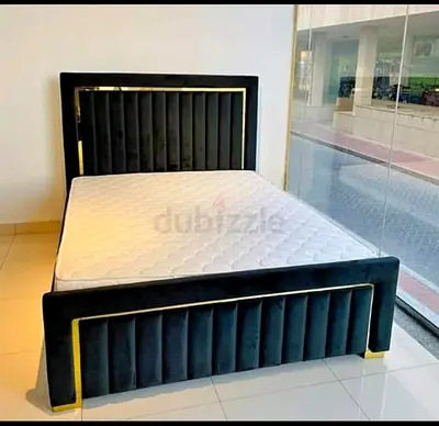 Queen Velvet Bed Frame WITH MATTRESS 150x190 cm