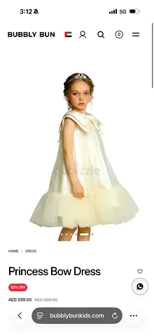 Cream Tulle Princess Bow Dress for Girls