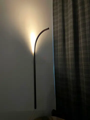 Slim curved IKEA LED wall lamp - modern uplight, black