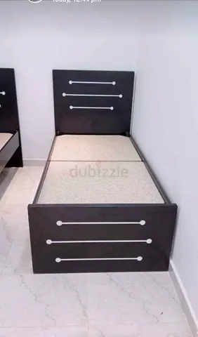 Single bed frame with headboard and footboard - dark finish