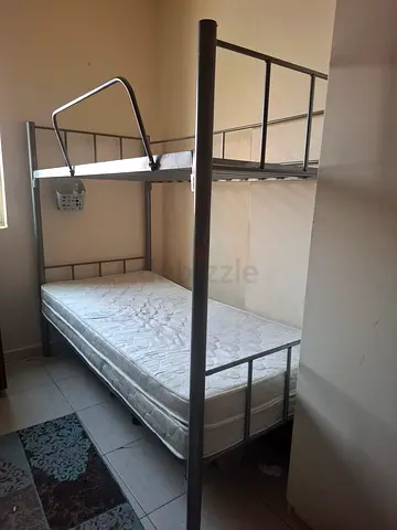 Metal Bunk Bed Frame with Mattress - Single/Single, Good Condition