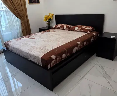 Queen Size IKEA Bed+Mattress+Side Tables