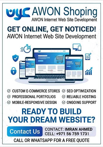 AWON Shopping — Website Development E-commerce Services (Promotional Banner)