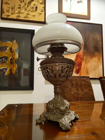 Ornate Vintage Brass Table Lamp Base Decorative Antique Style