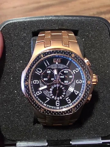 CAT Mens Rose Gold Chronograph Wristwatch - Stainless Steel