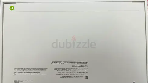 Brand New Apple MacBook Pro 14” M5 Pro 15CPU/16GPU 24GB/1TB AR/ENG
