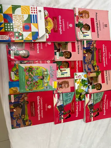 Set of Cambridge Primary Textbooks (Math, Science, English, Computing) + Urdu and Activity Books