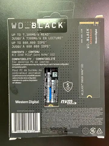 WD_BLACK Western Digital 1TB SN850X NVMe