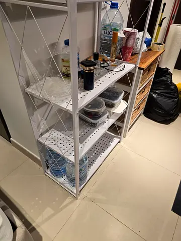 Metal shelves