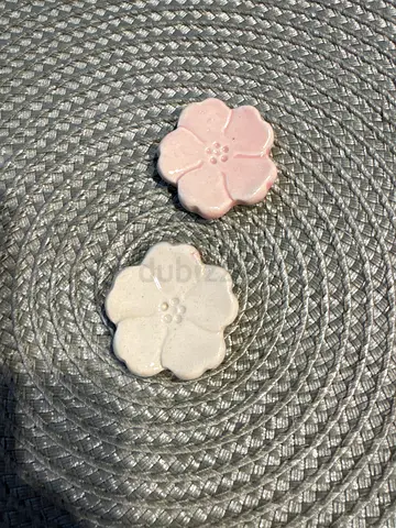 Set of 2 Ceramic Flower chopsticks holder