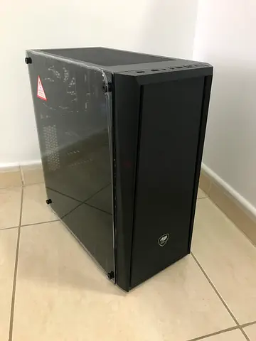 Mid-tower Gaming PC Case with Tempered Glass Side Panel (Black)