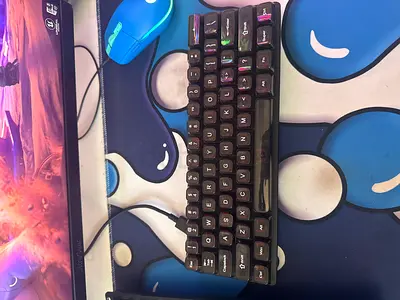 Razer huntsman mini clear keycaps mod - 60% wired, RGB keys,